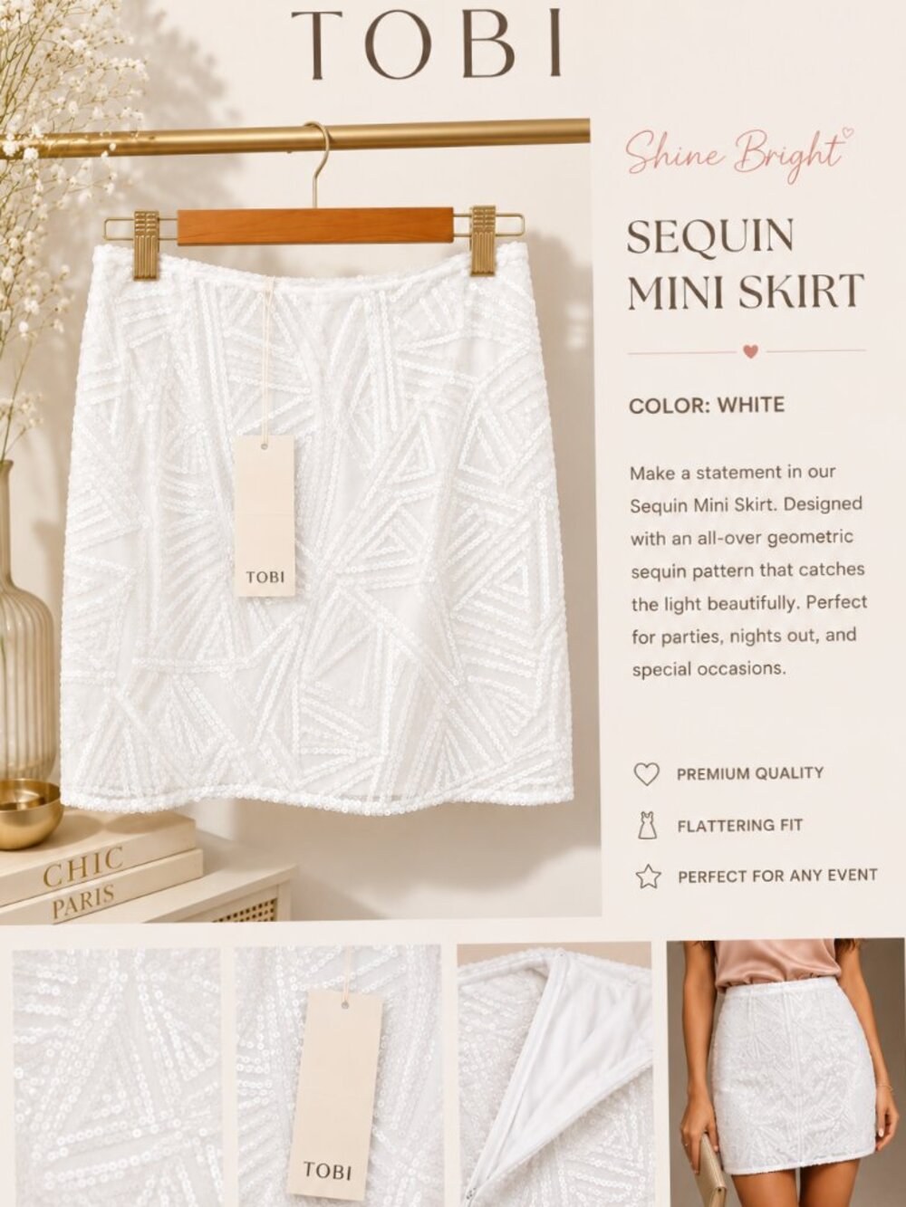 TOBI- Sequin Skirt